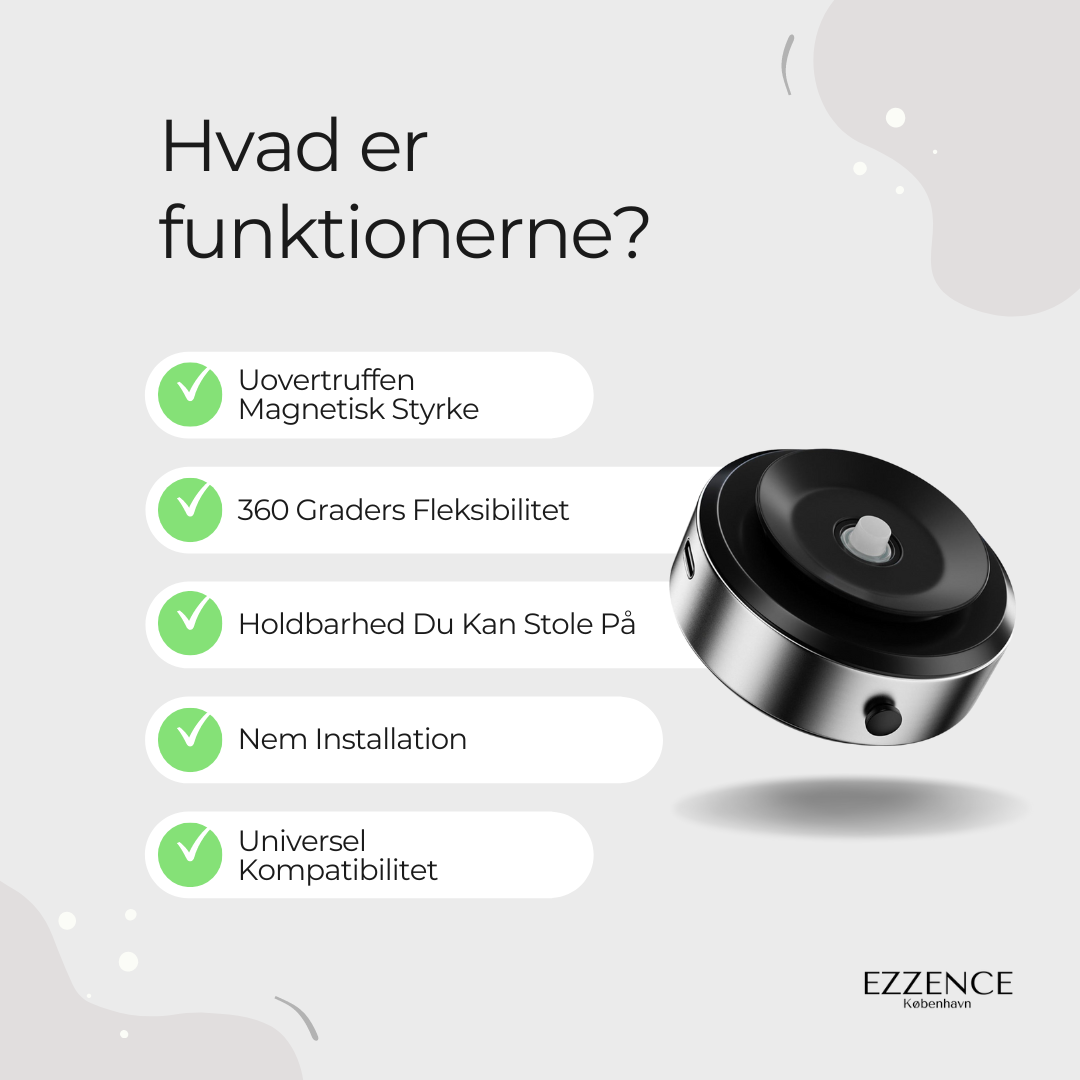 MagniGrip™ - Magnetisk telefonholder 360° | Håndfri Holder til Alle Telefoner | Perfekt til Brusebad, Bil og Glatte Overflader