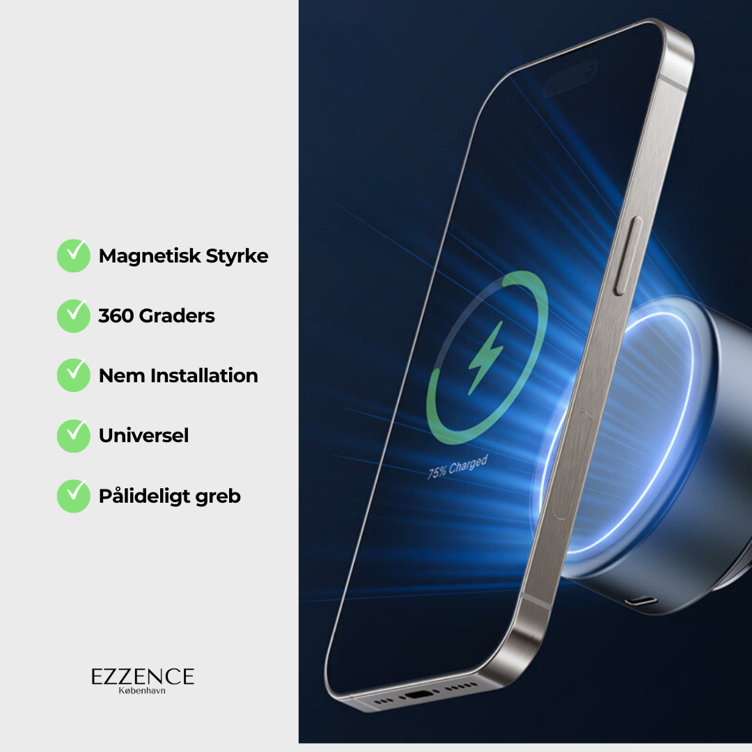MagniGrip™ - Magnetisk telefonholder 360° | Håndfri Holder til Alle Telefoner | Perfekt til Brusebad, Bil og Glatte Overflader