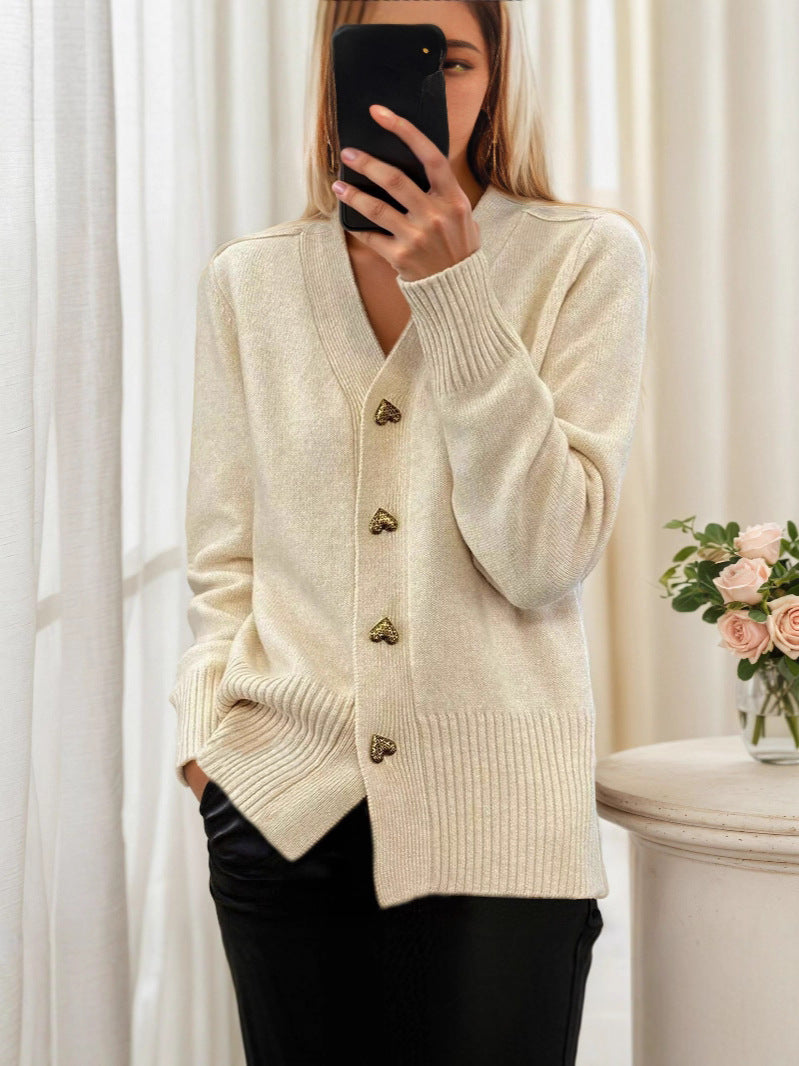 Nikoline™ | Elegant Cardigan med Hjerteknapper